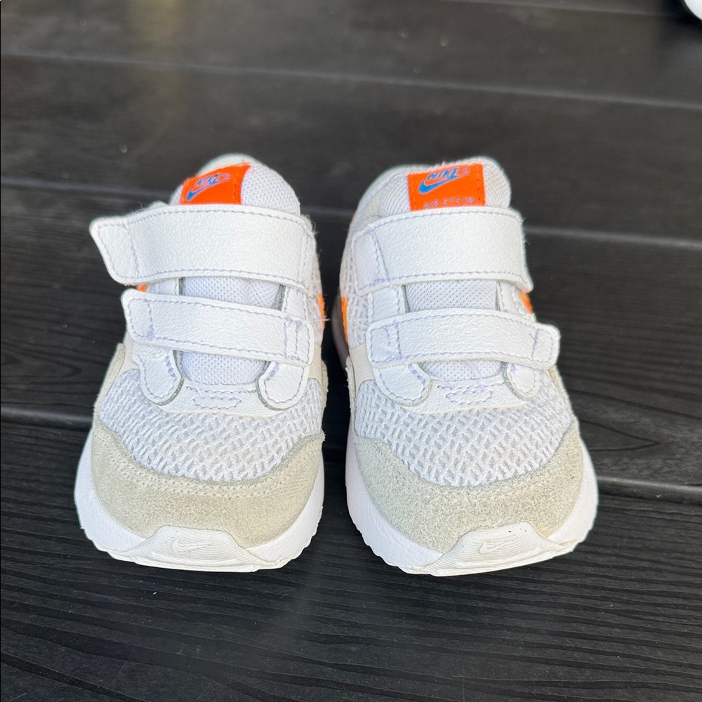 Nike Kids White & Orange Velcro Sneakers